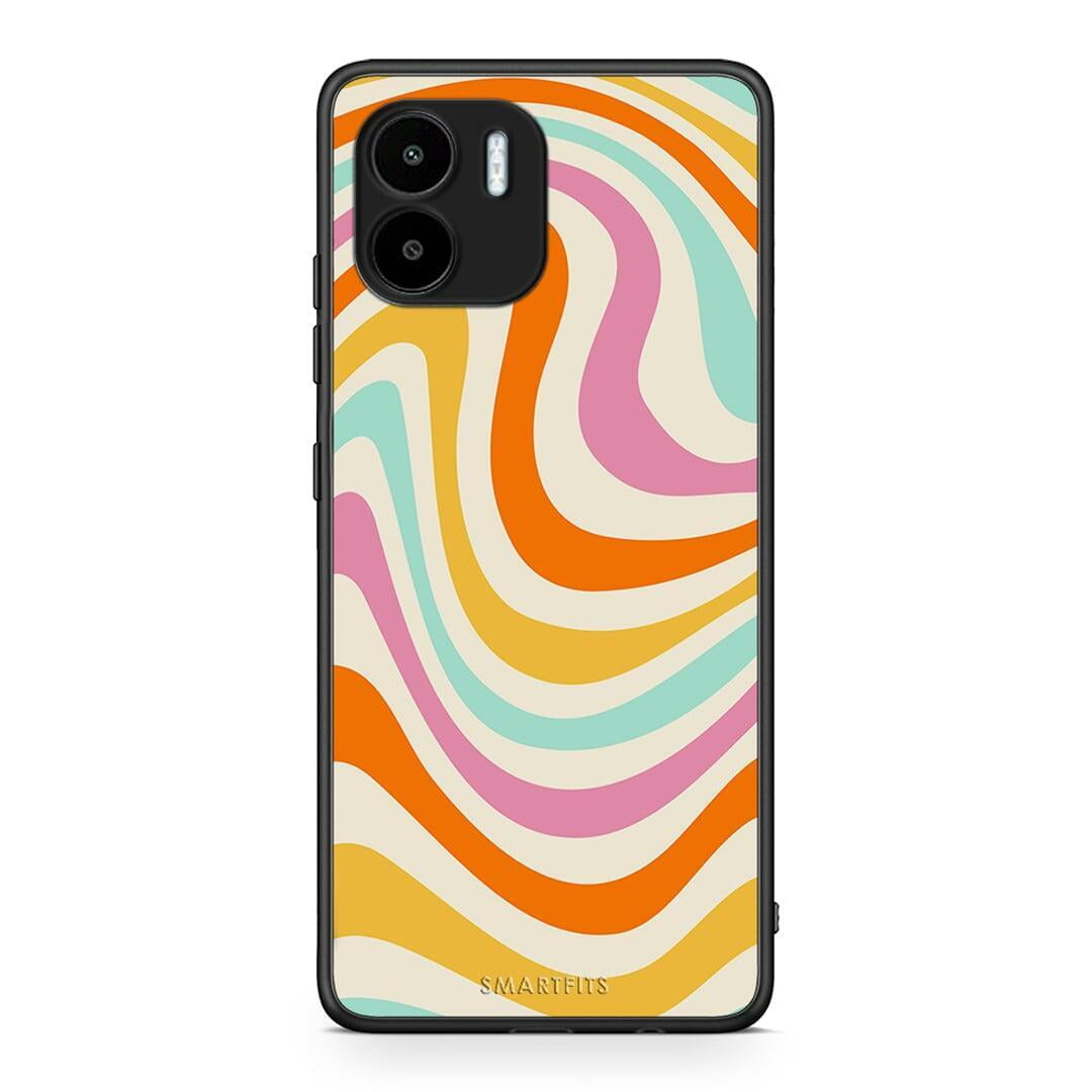 Θήκη Xiaomi Redmi A1 / A2 Colourful Waves από τη Smartfits με σχέδιο στο πίσω μέρος και μαύρο περίβλημα | Xiaomi Redmi A1 / A2 Colourful Waves Case with Colorful Back and Black Bezels