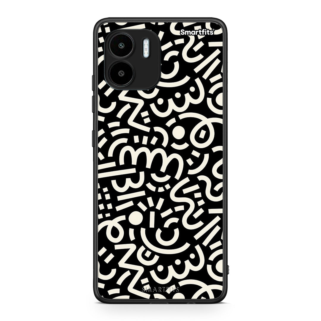 Θήκη Xiaomi Redmi A1 / A2 Doodle Art από τη Smartfits με σχέδιο στο πίσω μέρος και μαύρο περίβλημα | Xiaomi Redmi A1 / A2 Doodle Art Case with Colorful Back and Black Bezels