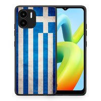 Thumbnail for Θήκη Xiaomi Redmi A1 / A2 Flag Greek από τη Smartfits με σχέδιο στο πίσω μέρος και μαύρο περίβλημα | Xiaomi Redmi A1 / A2 Flag Greek Case with Colorful Back and Black Bezels