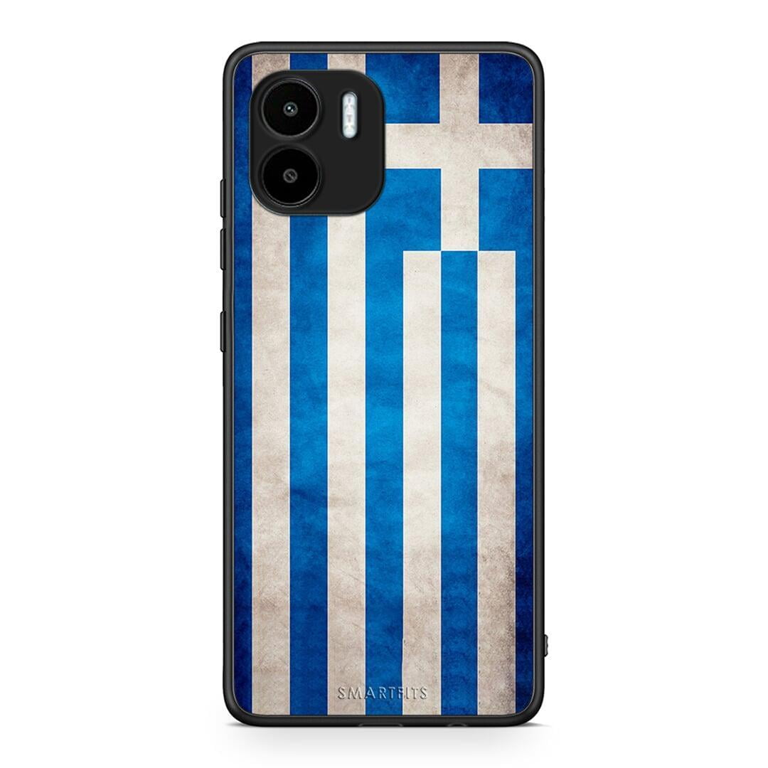 Θήκη Xiaomi Redmi A1 / A2 Flag Greek από τη Smartfits με σχέδιο στο πίσω μέρος και μαύρο περίβλημα | Xiaomi Redmi A1 / A2 Flag Greek Case with Colorful Back and Black Bezels