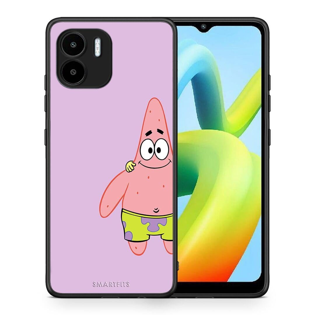 Θήκη Xiaomi Redmi A1 / A2 Friends Patrick από τη Smartfits με σχέδιο στο πίσω μέρος και μαύρο περίβλημα | Xiaomi Redmi A1 / A2 Friends Patrick Case with Colorful Back and Black Bezels