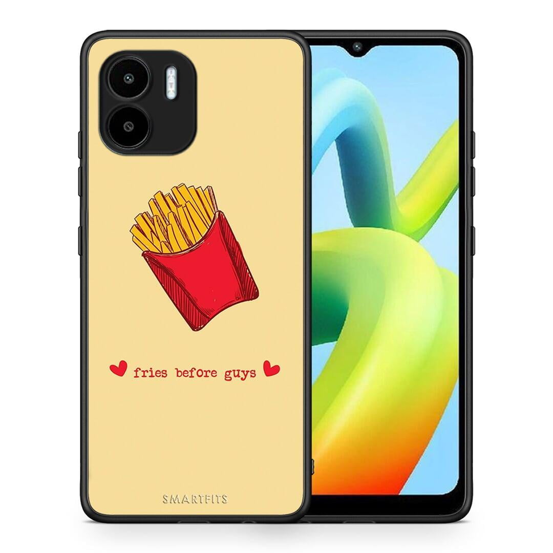 Θήκη Xiaomi Redmi A1 / A2 Fries Before Guys από τη Smartfits με σχέδιο στο πίσω μέρος και μαύρο περίβλημα | Xiaomi Redmi A1 / A2 Fries Before Guys Case with Colorful Back and Black Bezels