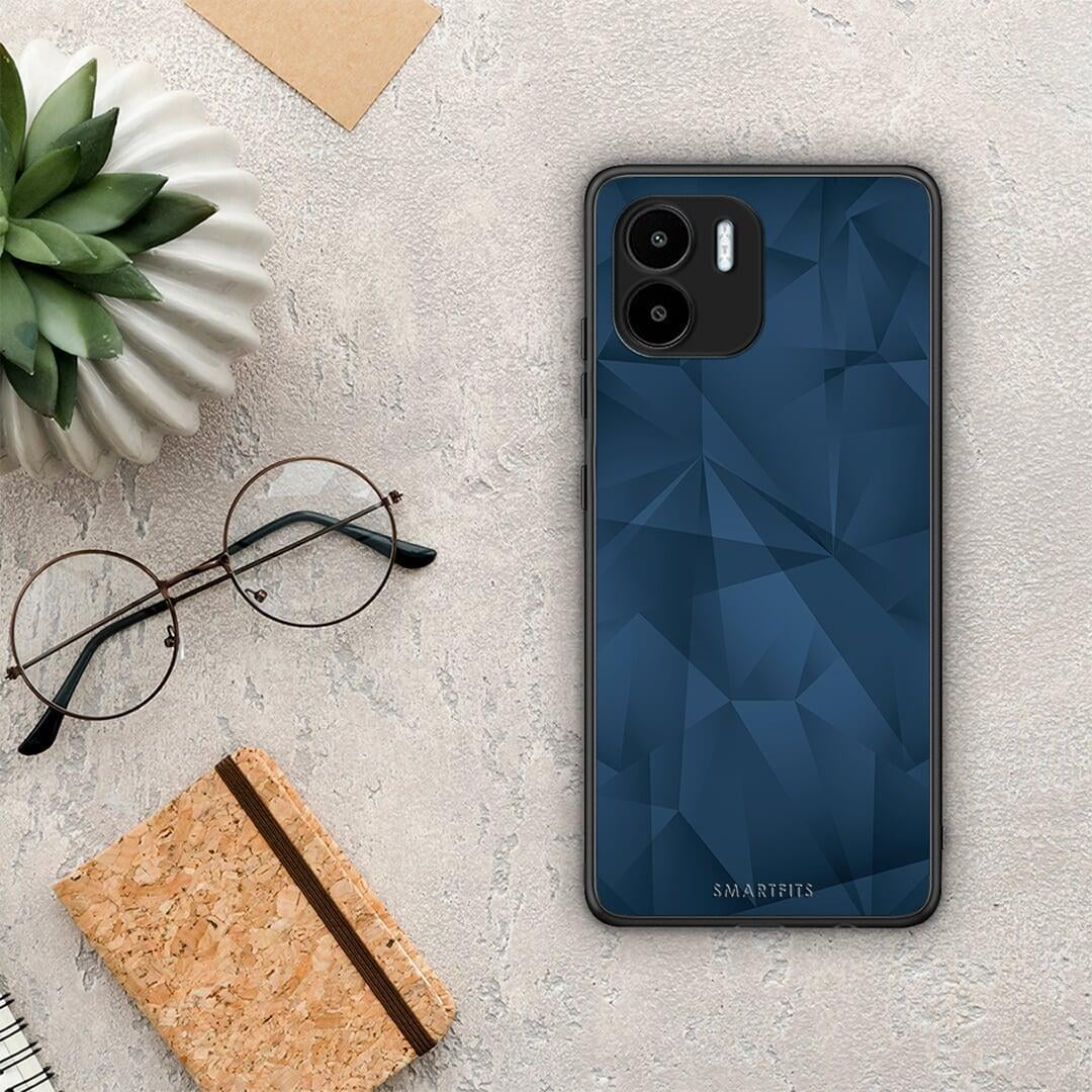 Θήκη Xiaomi Redmi A1 / A2 Geometric Blue Abstract από τη Smartfits με σχέδιο στο πίσω μέρος και μαύρο περίβλημα | Xiaomi Redmi A1 / A2 Geometric Blue Abstract Case with Colorful Back and Black Bezels