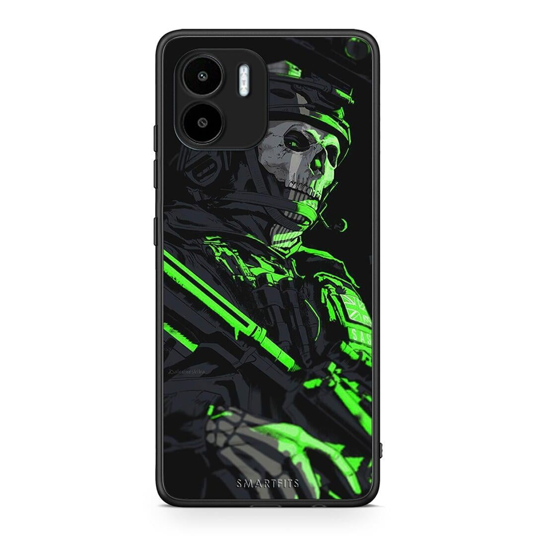 Θήκη Xiaomi Redmi A1 / A2 Green Soldier από τη Smartfits με σχέδιο στο πίσω μέρος και μαύρο περίβλημα | Xiaomi Redmi A1 / A2 Green Soldier Case with Colorful Back and Black Bezels