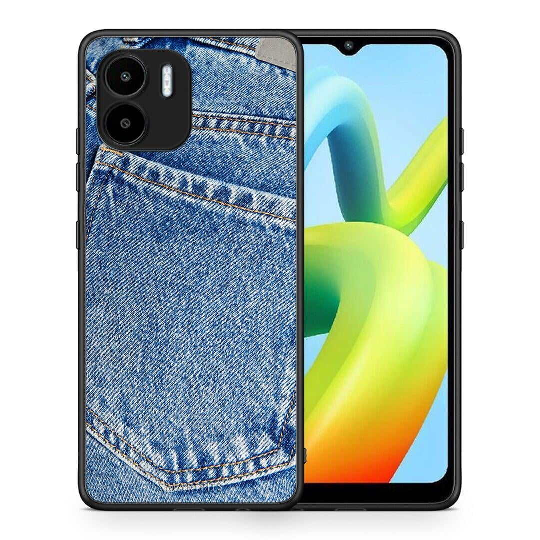 Θήκη Xiaomi Redmi A1 / A2 Jeans Pocket από τη Smartfits με σχέδιο στο πίσω μέρος και μαύρο περίβλημα | Xiaomi Redmi A1 / A2 Jeans Pocket Case with Colorful Back and Black Bezels