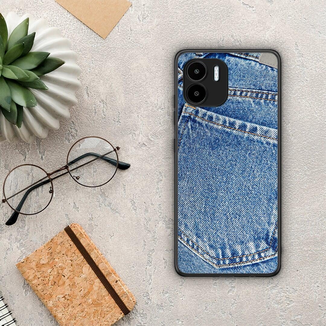 Θήκη Xiaomi Redmi A1 / A2 Jeans Pocket από τη Smartfits με σχέδιο στο πίσω μέρος και μαύρο περίβλημα | Xiaomi Redmi A1 / A2 Jeans Pocket Case with Colorful Back and Black Bezels