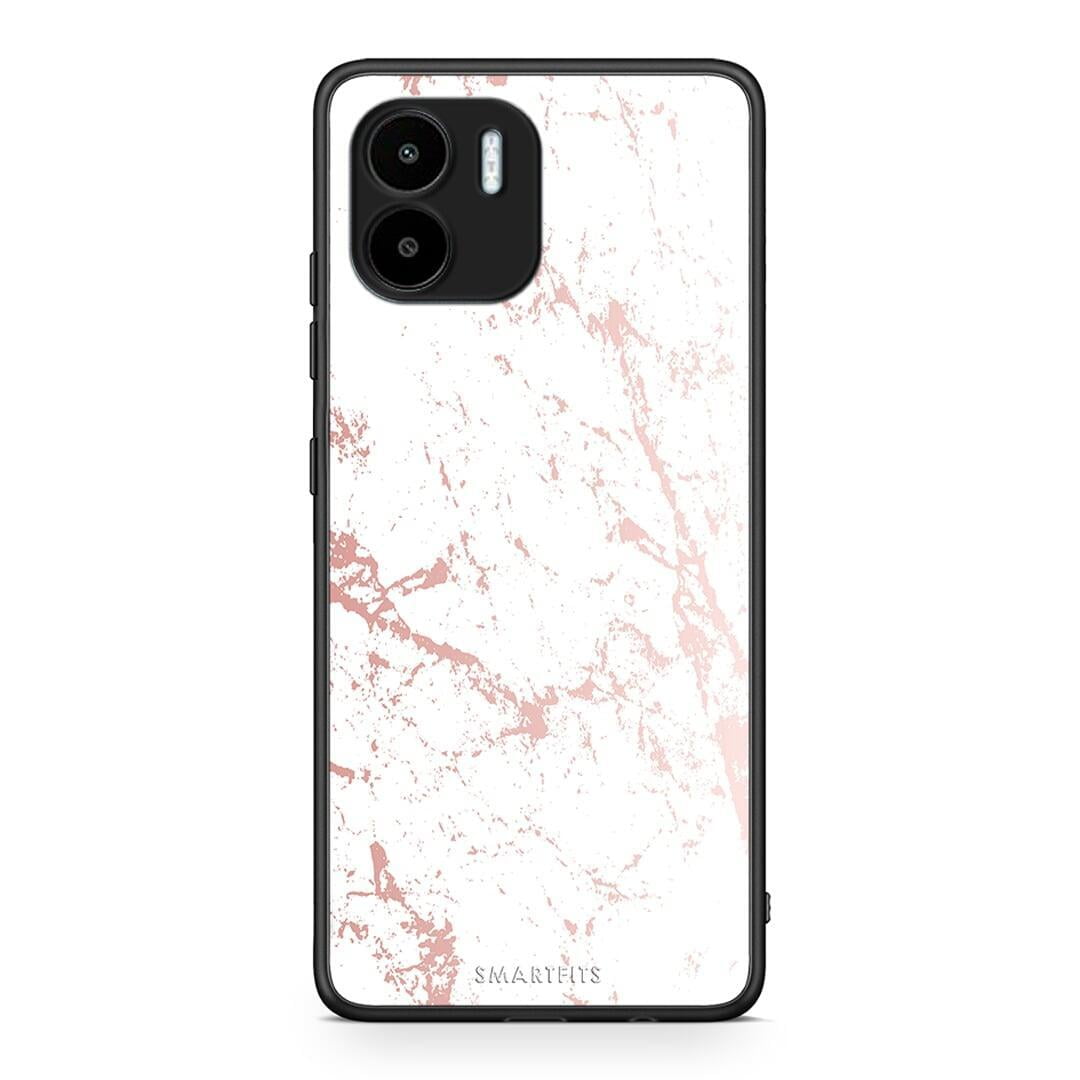 Θήκη Xiaomi Redmi A1 / A2 Marble Pink Splash από τη Smartfits με σχέδιο στο πίσω μέρος και μαύρο περίβλημα | Xiaomi Redmi A1 / A2 Marble Pink Splash Case with Colorful Back and Black Bezels