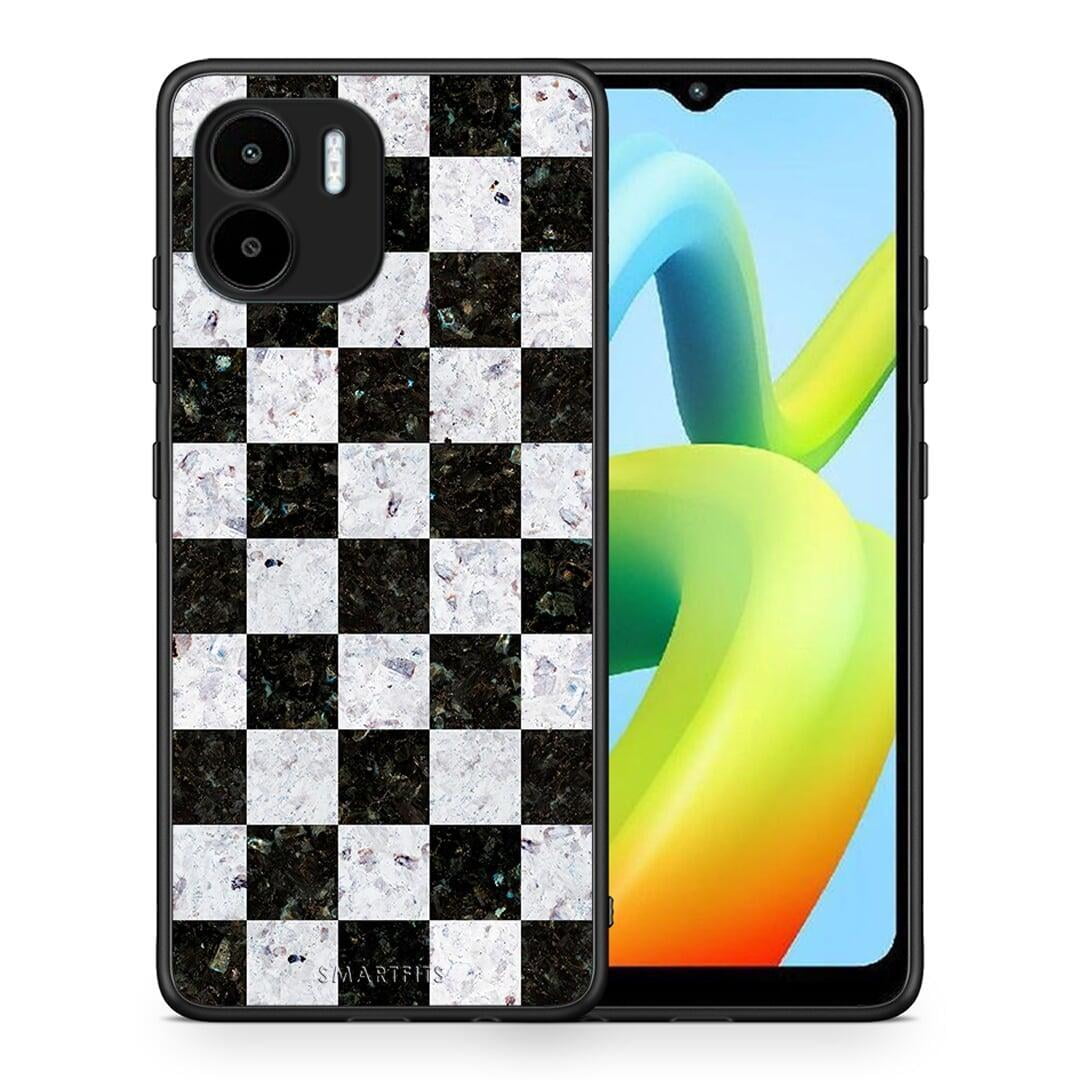 Θήκη Xiaomi Redmi A1 / A2 Marble Square Geometric από τη Smartfits με σχέδιο στο πίσω μέρος και μαύρο περίβλημα | Xiaomi Redmi A1 / A2 Marble Square Geometric Case with Colorful Back and Black Bezels