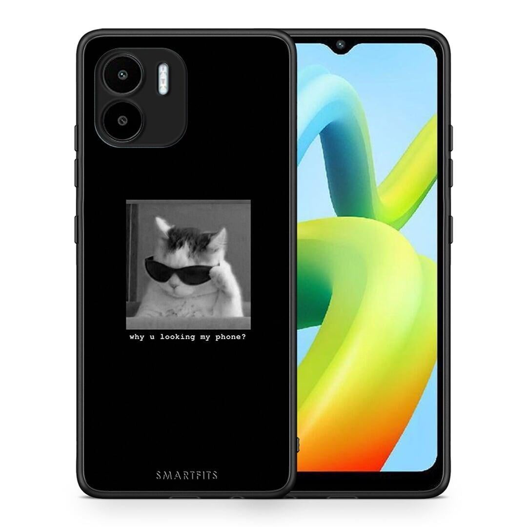 Θήκη Xiaomi Redmi A1 / A2 Meme Cat από τη Smartfits με σχέδιο στο πίσω μέρος και μαύρο περίβλημα | Xiaomi Redmi A1 / A2 Meme Cat Case with Colorful Back and Black Bezels