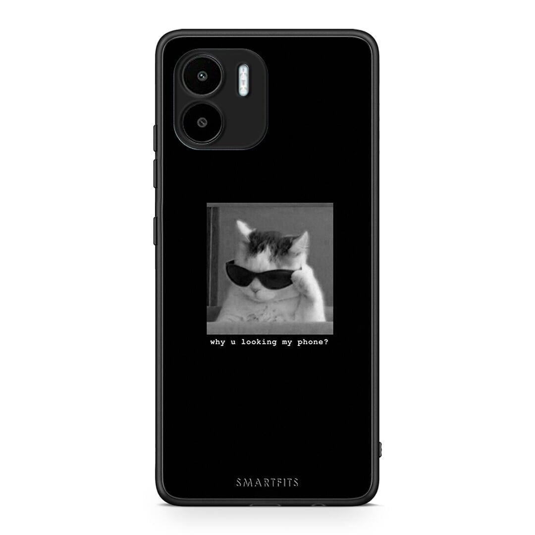 Θήκη Xiaomi Redmi A1 / A2 Meme Cat από τη Smartfits με σχέδιο στο πίσω μέρος και μαύρο περίβλημα | Xiaomi Redmi A1 / A2 Meme Cat Case with Colorful Back and Black Bezels