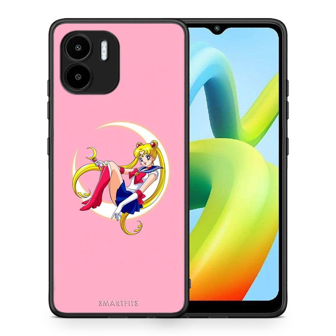 Θήκη Xiaomi Redmi A1 / A2 Moon Girl από τη Smartfits με σχέδιο στο πίσω μέρος και μαύρο περίβλημα | Xiaomi Redmi A1 / A2 Moon Girl Case with Colorful Back and Black Bezels