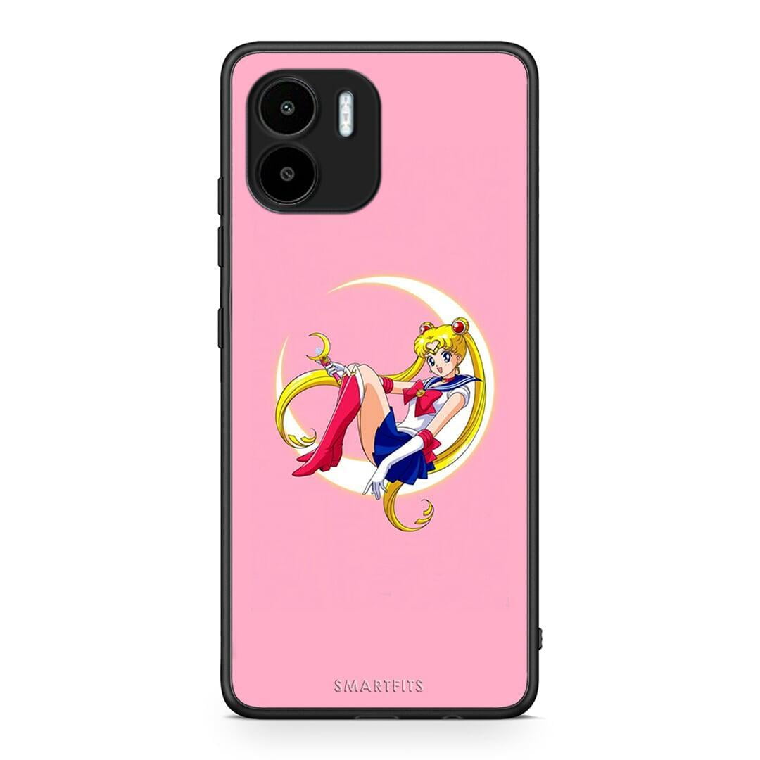 Θήκη Xiaomi Redmi A1 / A2 Moon Girl από τη Smartfits με σχέδιο στο πίσω μέρος και μαύρο περίβλημα | Xiaomi Redmi A1 / A2 Moon Girl Case with Colorful Back and Black Bezels