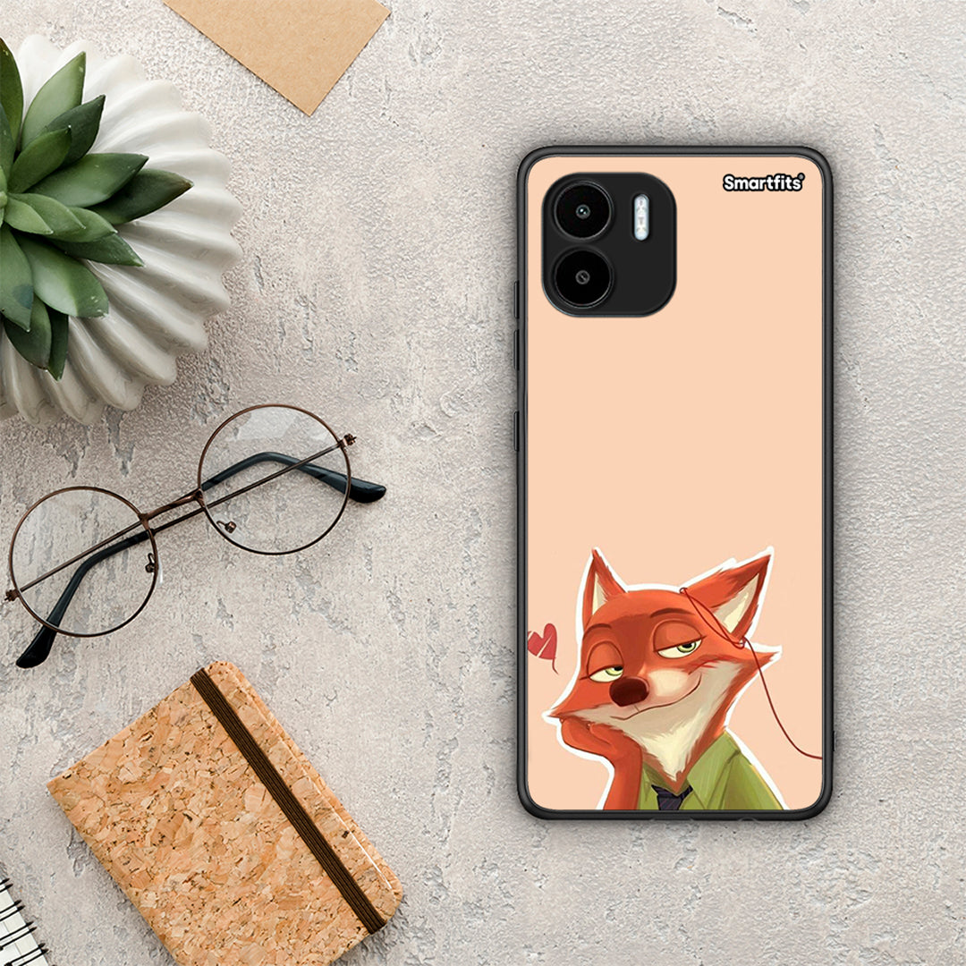 Θήκη Xiaomi Redmi A1 / A2 Nick Wilde And Judy Hopps Love 1 από τη Smartfits με σχέδιο στο πίσω μέρος και μαύρο περίβλημα | Xiaomi Redmi A1 / A2 Nick Wilde And Judy Hopps Love 1 Case with Colorful Back and Black Bezels