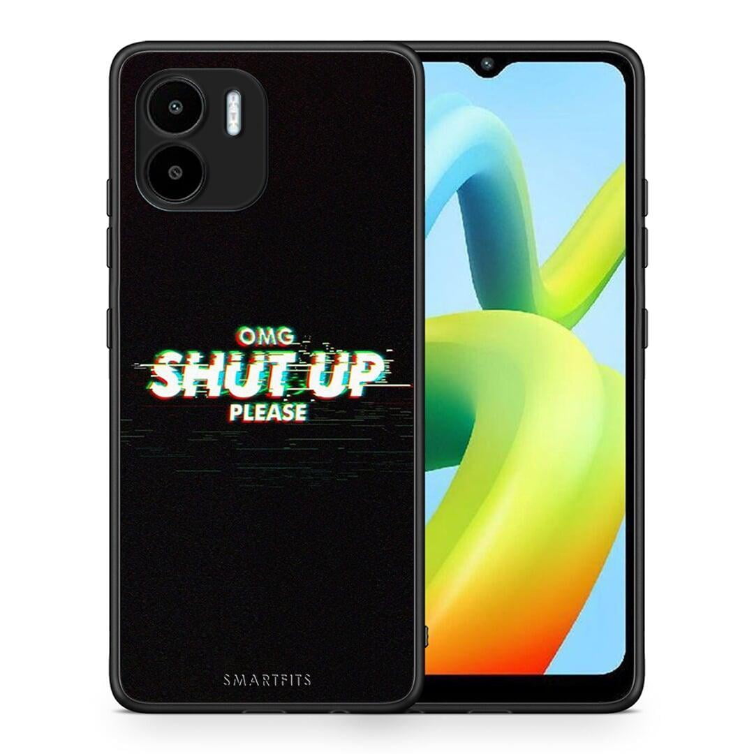 Θήκη Xiaomi Redmi A1 / A2 OMG ShutUp από τη Smartfits με σχέδιο στο πίσω μέρος και μαύρο περίβλημα | Xiaomi Redmi A1 / A2 OMG ShutUp Case with Colorful Back and Black Bezels