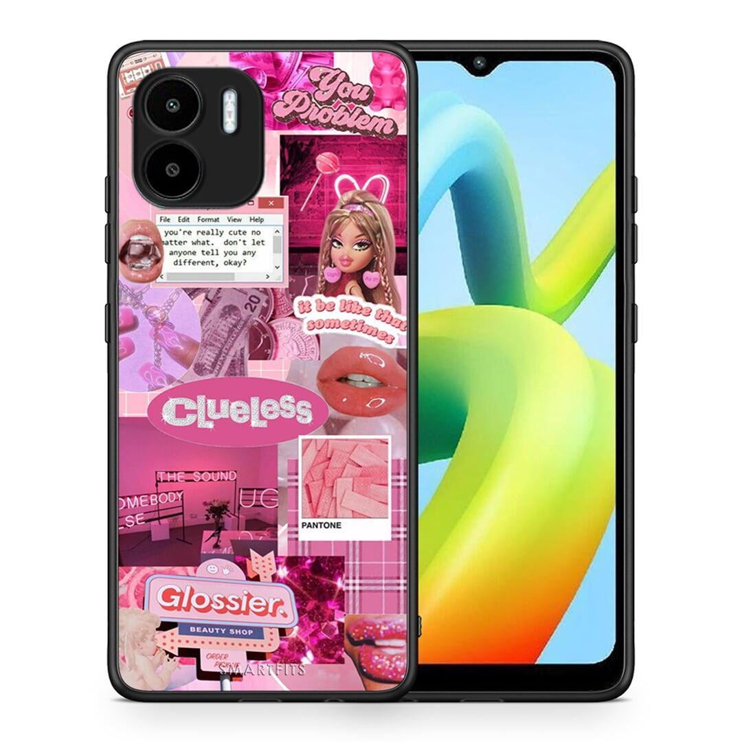 Θήκη Xiaomi Redmi A1 / A2 Pink Love από τη Smartfits με σχέδιο στο πίσω μέρος και μαύρο περίβλημα | Xiaomi Redmi A1 / A2 Pink Love Case with Colorful Back and Black Bezels