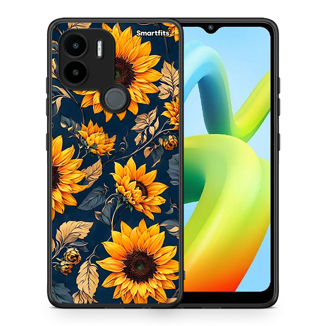 Θήκη Xiaomi Redmi A1+ / A2+ Autumn Sunflowers από τη Smartfits με σχέδιο στο πίσω μέρος και μαύρο περίβλημα | Xiaomi Redmi A1+ / A2+ Autumn Sunflowers Case with Colorful Back and Black Bezels