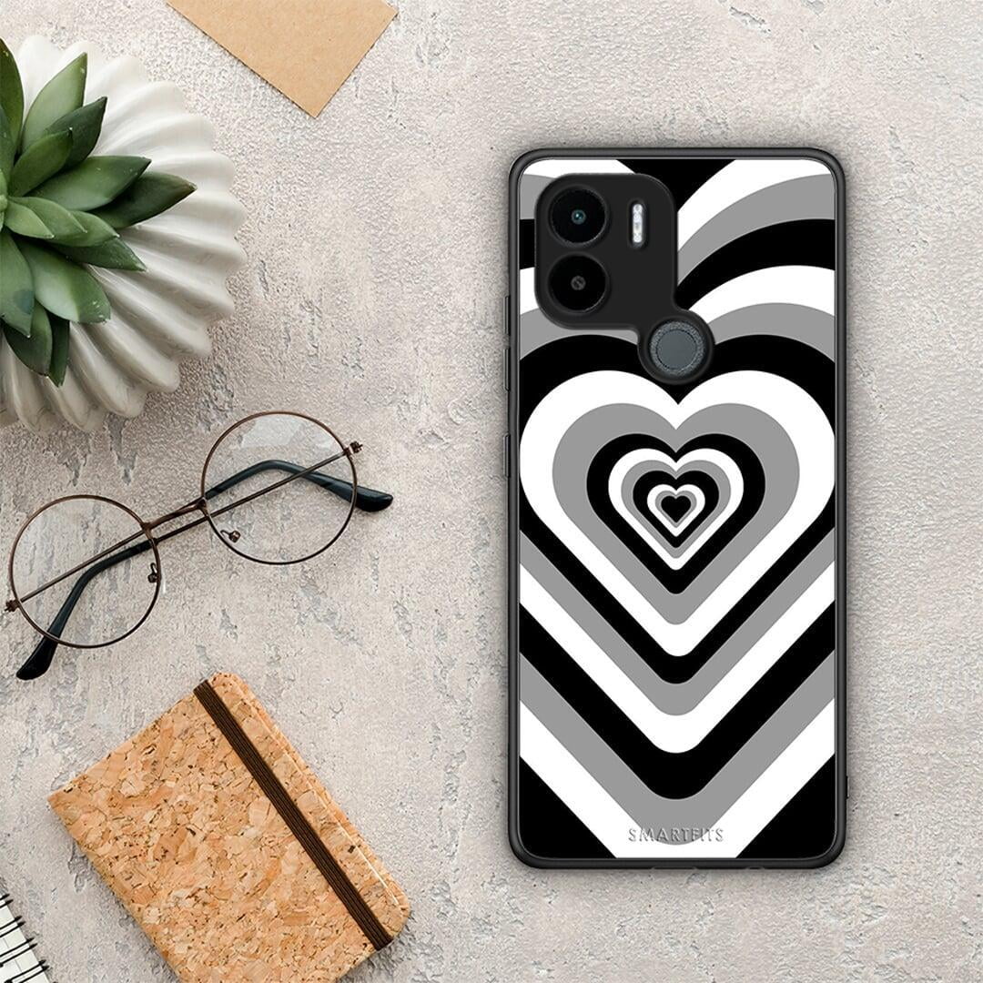 Θήκη Xiaomi Redmi A1+ / A2+ Black Hearts από τη Smartfits με σχέδιο στο πίσω μέρος και μαύρο περίβλημα | Xiaomi Redmi A1+ / A2+ Black Hearts Case with Colorful Back and Black Bezels