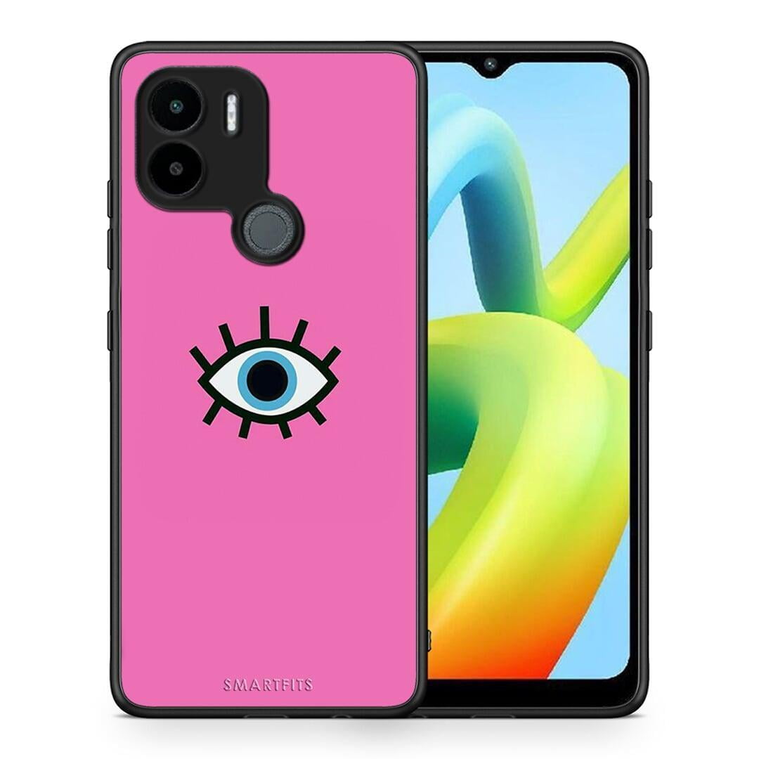 Θήκη Xiaomi Redmi A1+ / A2+ Blue Eye Pink από τη Smartfits με σχέδιο στο πίσω μέρος και μαύρο περίβλημα | Xiaomi Redmi A1+ / A2+ Blue Eye Pink Case with Colorful Back and Black Bezels