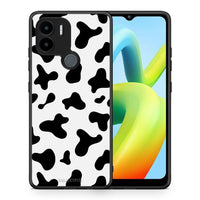 Thumbnail for Θήκη Xiaomi Redmi A1+ / A2+ Cow Print από τη Smartfits με σχέδιο στο πίσω μέρος και μαύρο περίβλημα | Xiaomi Redmi A1+ / A2+ Cow Print Case with Colorful Back and Black Bezels