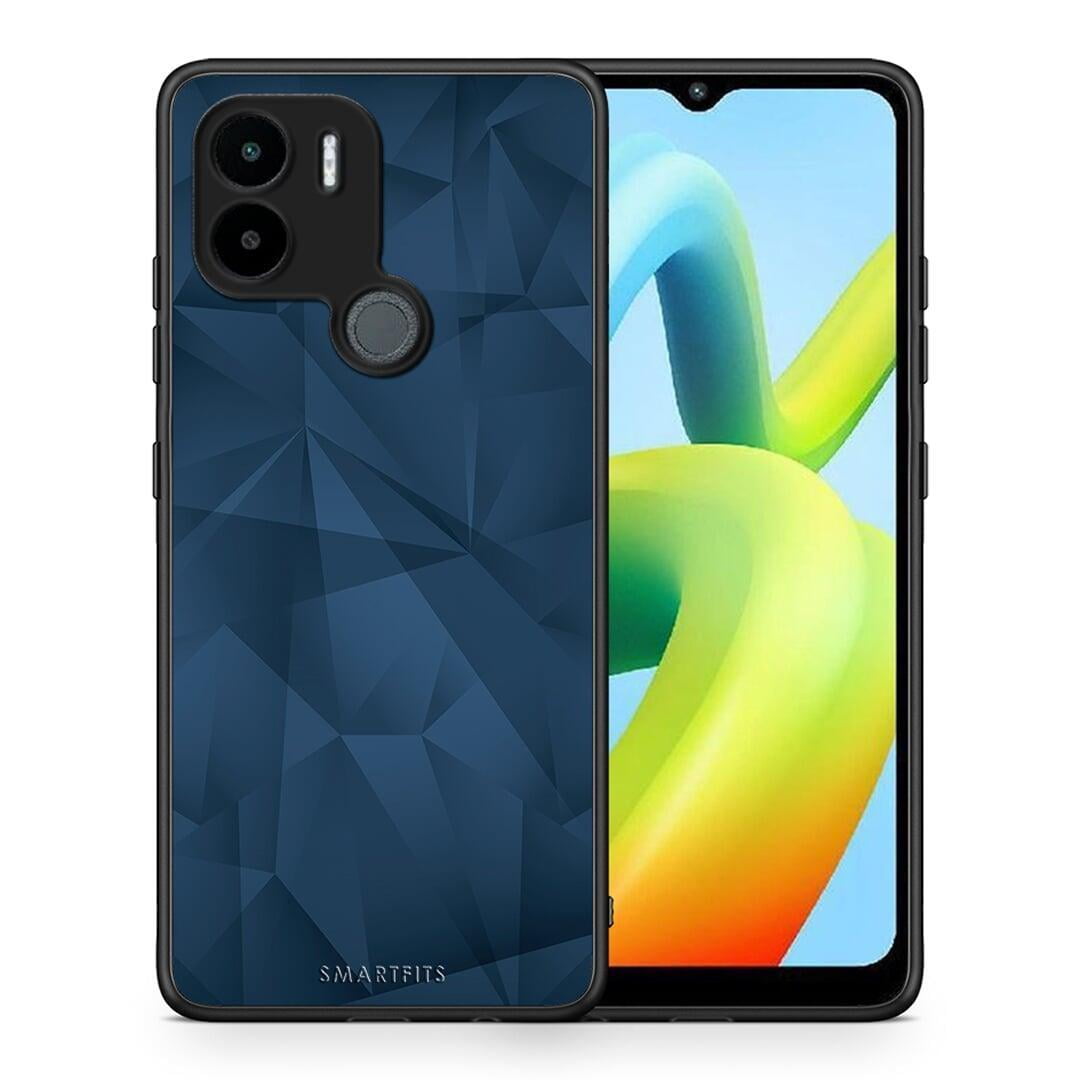 Θήκη Xiaomi Redmi A1+ / A2+ Geometric Blue Abstract από τη Smartfits με σχέδιο στο πίσω μέρος και μαύρο περίβλημα | Xiaomi Redmi A1+ / A2+ Geometric Blue Abstract Case with Colorful Back and Black Bezels