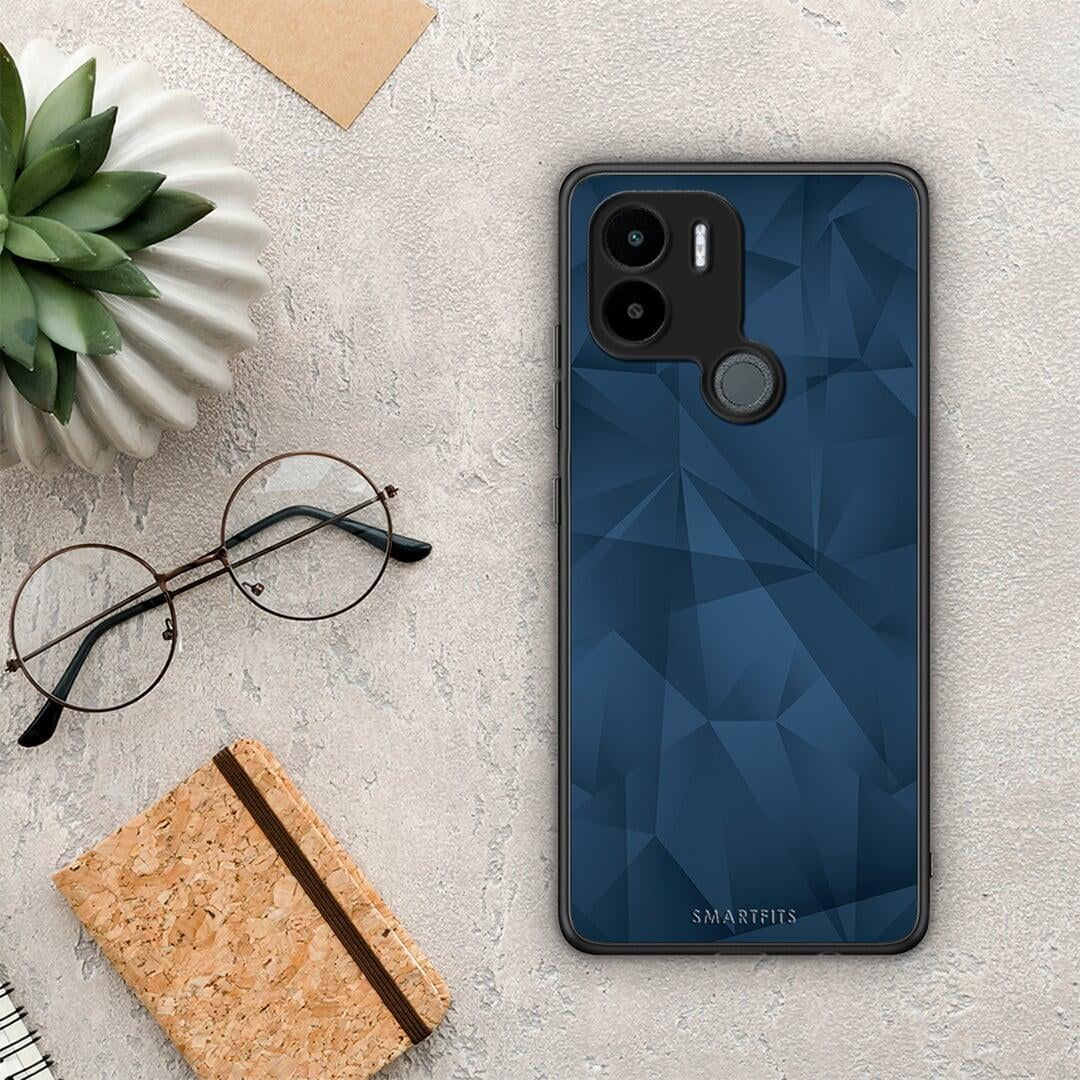 Θήκη Xiaomi Redmi A1+ / A2+ Geometric Blue Abstract από τη Smartfits με σχέδιο στο πίσω μέρος και μαύρο περίβλημα | Xiaomi Redmi A1+ / A2+ Geometric Blue Abstract Case with Colorful Back and Black Bezels