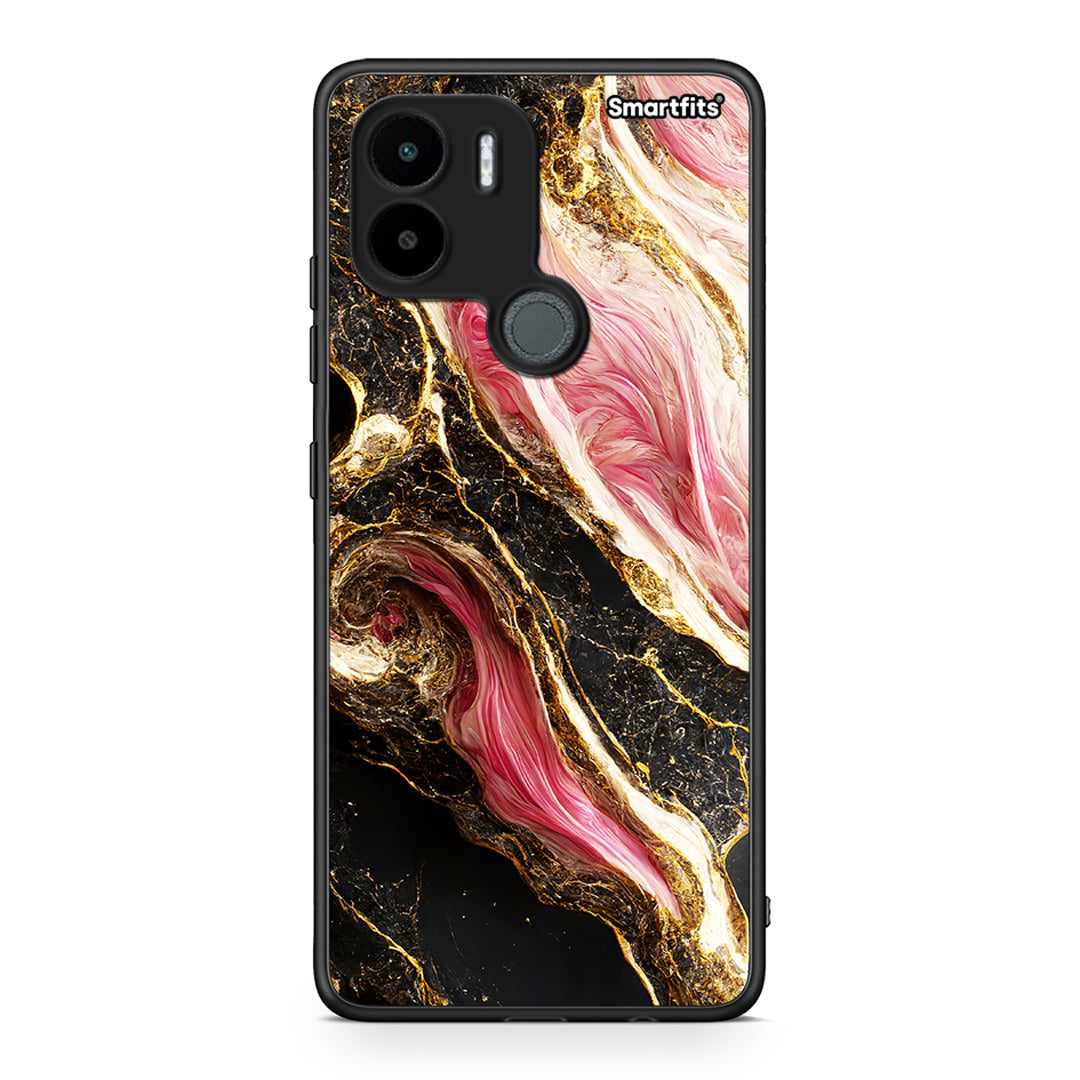 Θήκη Xiaomi Redmi A1+ / A2+ Glamorous Pink Marble από τη Smartfits με σχέδιο στο πίσω μέρος και μαύρο περίβλημα | Xiaomi Redmi A1+ / A2+ Glamorous Pink Marble Case with Colorful Back and Black Bezels