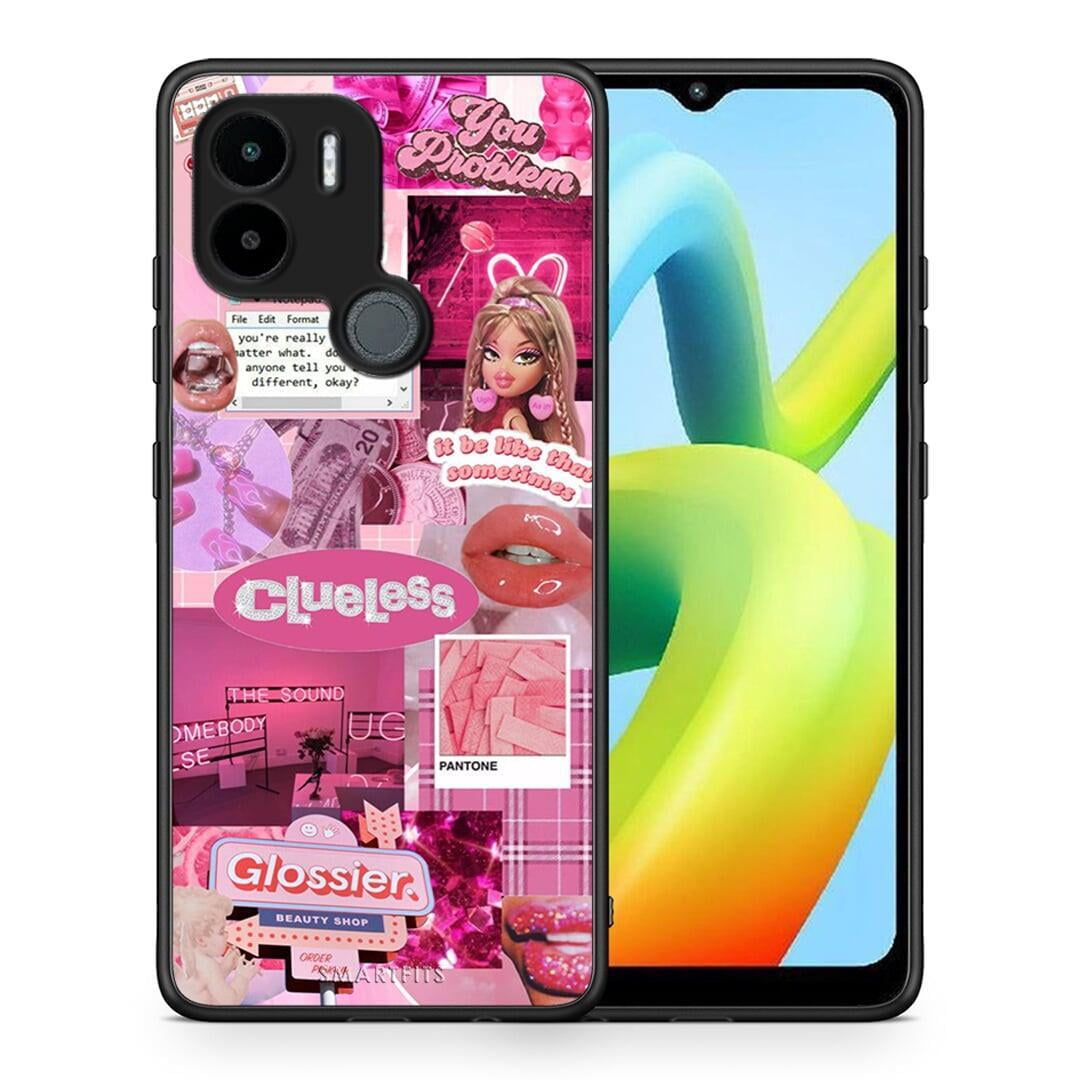 Θήκη Xiaomi Redmi A1+ / A2+ Pink Love από τη Smartfits με σχέδιο στο πίσω μέρος και μαύρο περίβλημα | Xiaomi Redmi A1+ / A2+ Pink Love Case with Colorful Back and Black Bezels