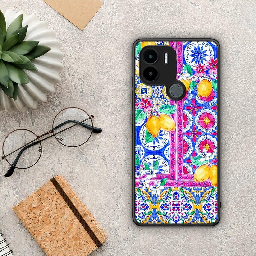 Θήκη Xiaomi Redmi A1+ / A2+ Retro Spring από τη Smartfits με σχέδιο στο πίσω μέρος και μαύρο περίβλημα | Xiaomi Redmi A1+ / A2+ Retro Spring Case with Colorful Back and Black Bezels