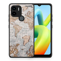 Thumbnail for Θήκη Xiaomi Redmi A1+ / A2+ World Map από τη Smartfits με σχέδιο στο πίσω μέρος και μαύρο περίβλημα | Xiaomi Redmi A1+ / A2+ World Map Case with Colorful Back and Black Bezels