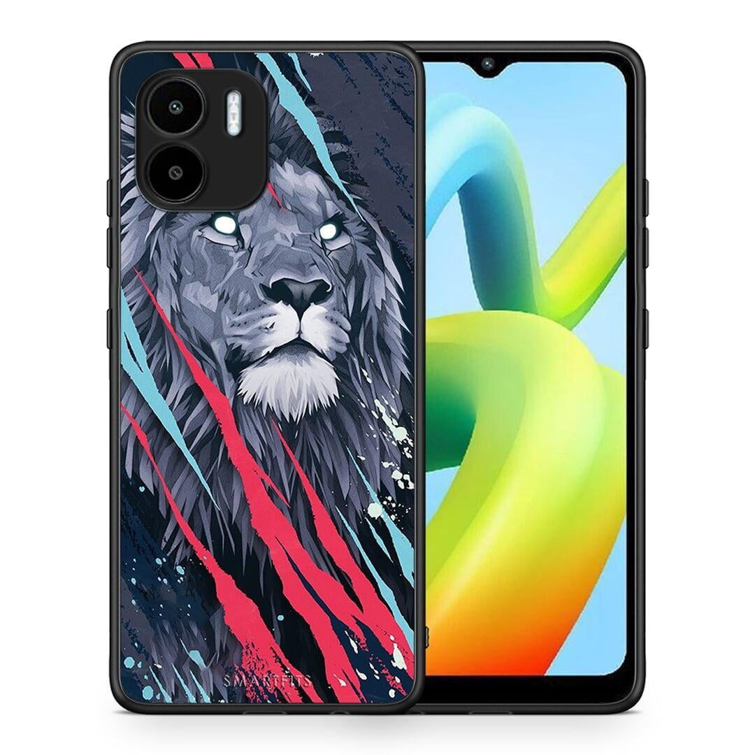 Θήκη Xiaomi Redmi A1 / A2 PopArt Lion Designer από τη Smartfits με σχέδιο στο πίσω μέρος και μαύρο περίβλημα | Xiaomi Redmi A1 / A2 PopArt Lion Designer Case with Colorful Back and Black Bezels