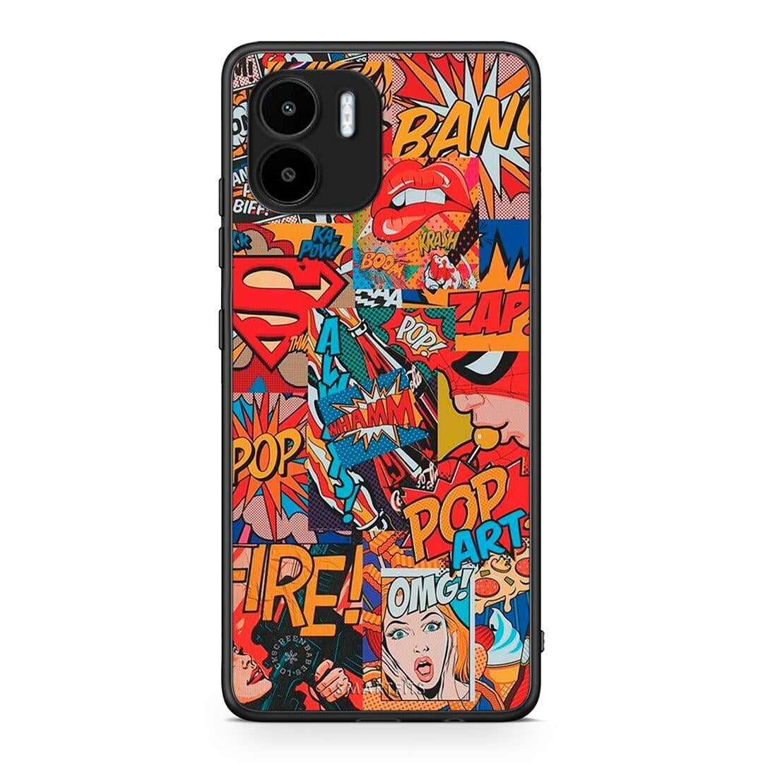 Θήκη Xiaomi Redmi A1 / A2 PopArt OMG από τη Smartfits με σχέδιο στο πίσω μέρος και μαύρο περίβλημα | Xiaomi Redmi A1 / A2 PopArt OMG Case with Colorful Back and Black Bezels