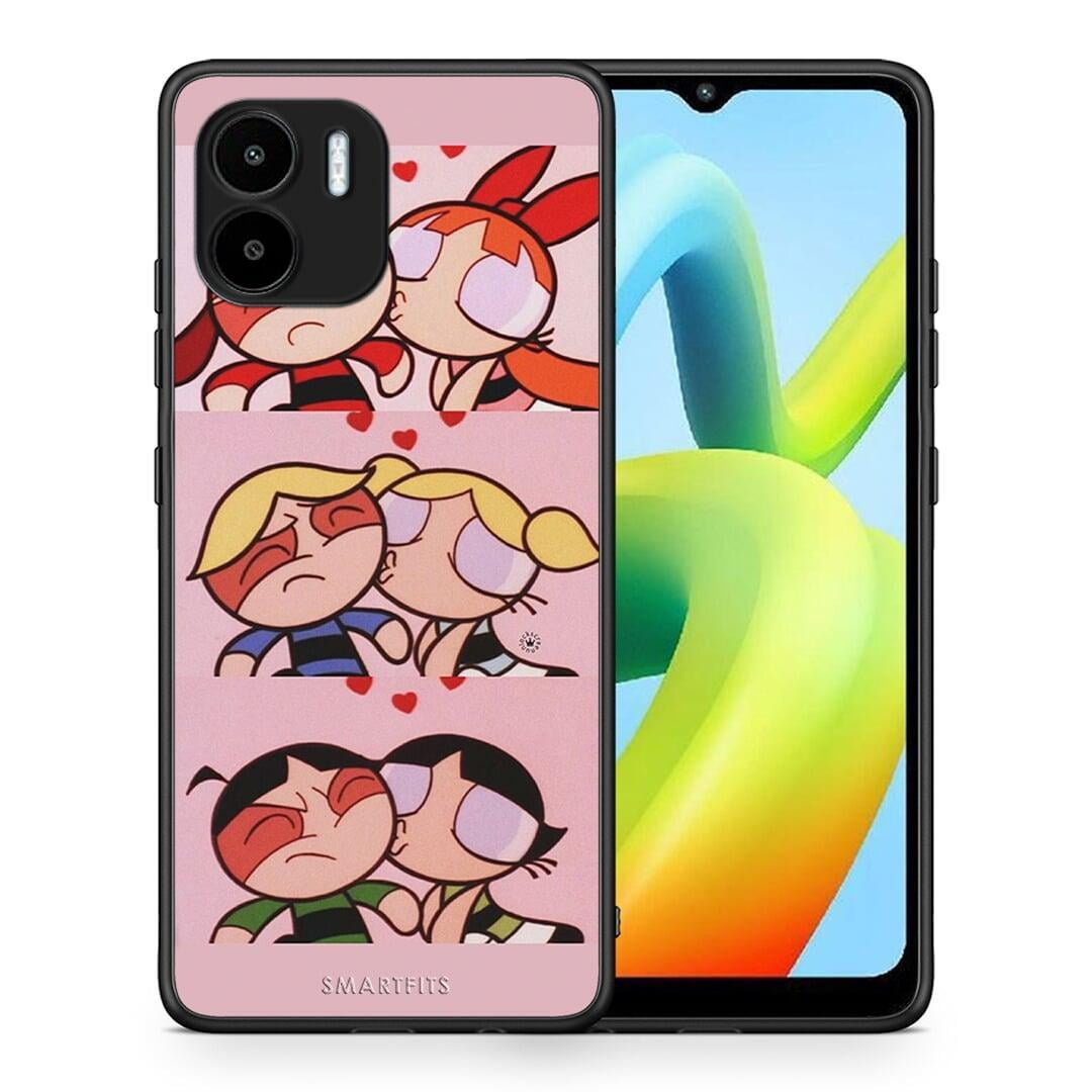 Θήκη Xiaomi Redmi A1 / A2 Puff Love από τη Smartfits με σχέδιο στο πίσω μέρος και μαύρο περίβλημα | Xiaomi Redmi A1 / A2 Puff Love Case with Colorful Back and Black Bezels