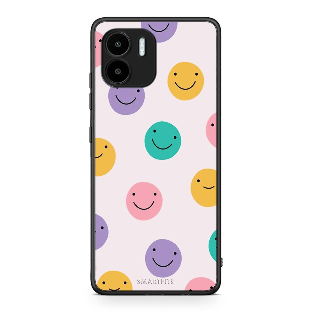 Θήκη Xiaomi Redmi A1 / A2 Smiley Faces από τη Smartfits με σχέδιο στο πίσω μέρος και μαύρο περίβλημα | Xiaomi Redmi A1 / A2 Smiley Faces Case with Colorful Back and Black Bezels