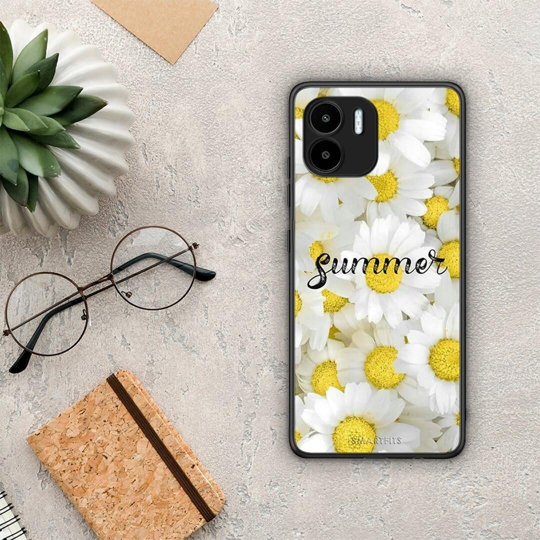 Θήκη Xiaomi Redmi A1 / A2 Summer Daisies από τη Smartfits με σχέδιο στο πίσω μέρος και μαύρο περίβλημα | Xiaomi Redmi A1 / A2 Summer Daisies Case with Colorful Back and Black Bezels