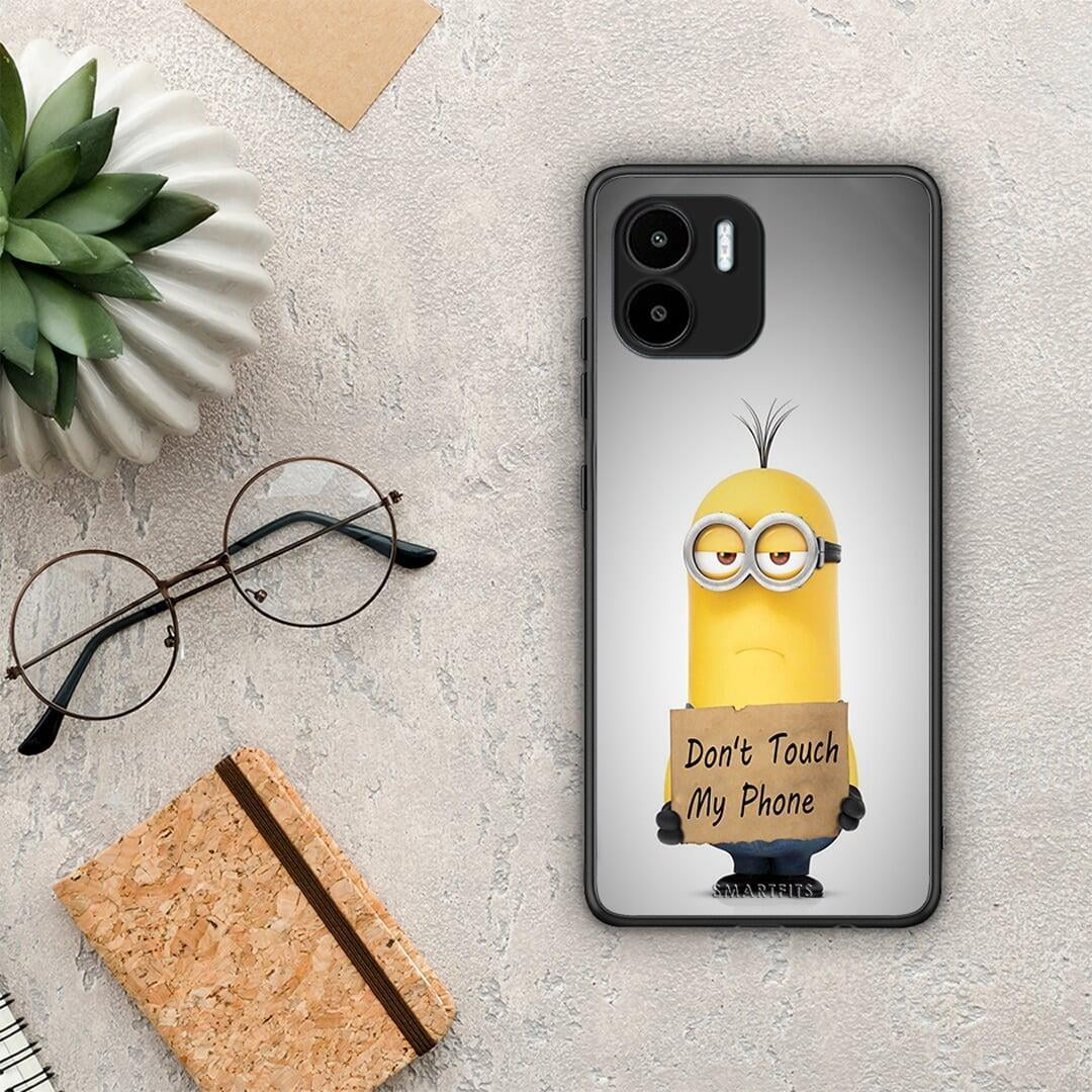 Θήκη Xiaomi Redmi A1 / A2 Text Minion από τη Smartfits με σχέδιο στο πίσω μέρος και μαύρο περίβλημα | Xiaomi Redmi A1 / A2 Text Minion Case with Colorful Back and Black Bezels