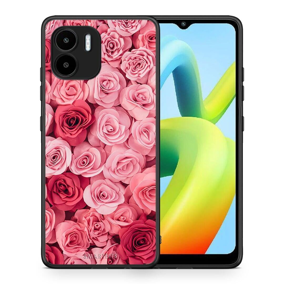 Θήκη Xiaomi Redmi A1 / A2 Valentine RoseGarden από τη Smartfits με σχέδιο στο πίσω μέρος και μαύρο περίβλημα | Xiaomi Redmi A1 / A2 Valentine RoseGarden Case with Colorful Back and Black Bezels