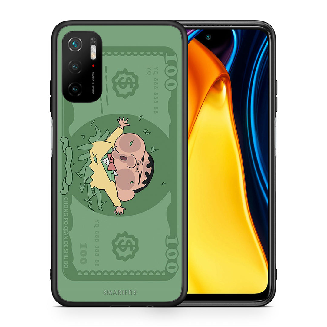 Θήκη Αγίου Βαλεντίνου Xiaomi Redmi Note 10 5G Big Money από τη Smartfits με σχέδιο στο πίσω μέρος και μαύρο περίβλημα | Xiaomi Redmi Note 10 5G Big Money case with colorful back and black bezels