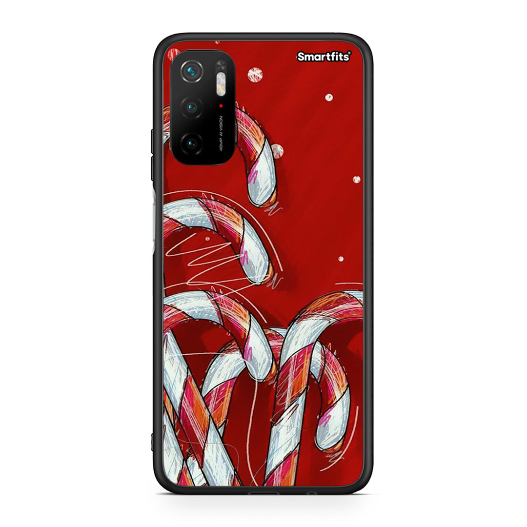 Xiaomi Redmi Note 10 5G/Poco M3 Pro Candy Cane θήκη από τη Smartfits με σχέδιο στο πίσω μέρος και μαύρο περίβλημα | Smartphone case with colorful back and black bezels by Smartfits