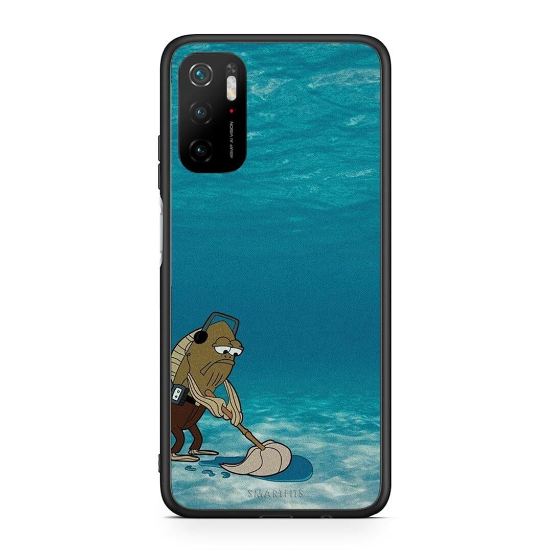 Xiaomi Redmi Note 10 5G Clean The Ocean Θήκη από τη Smartfits με σχέδιο στο πίσω μέρος και μαύρο περίβλημα | Smartphone case with colorful back and black bezels by Smartfits