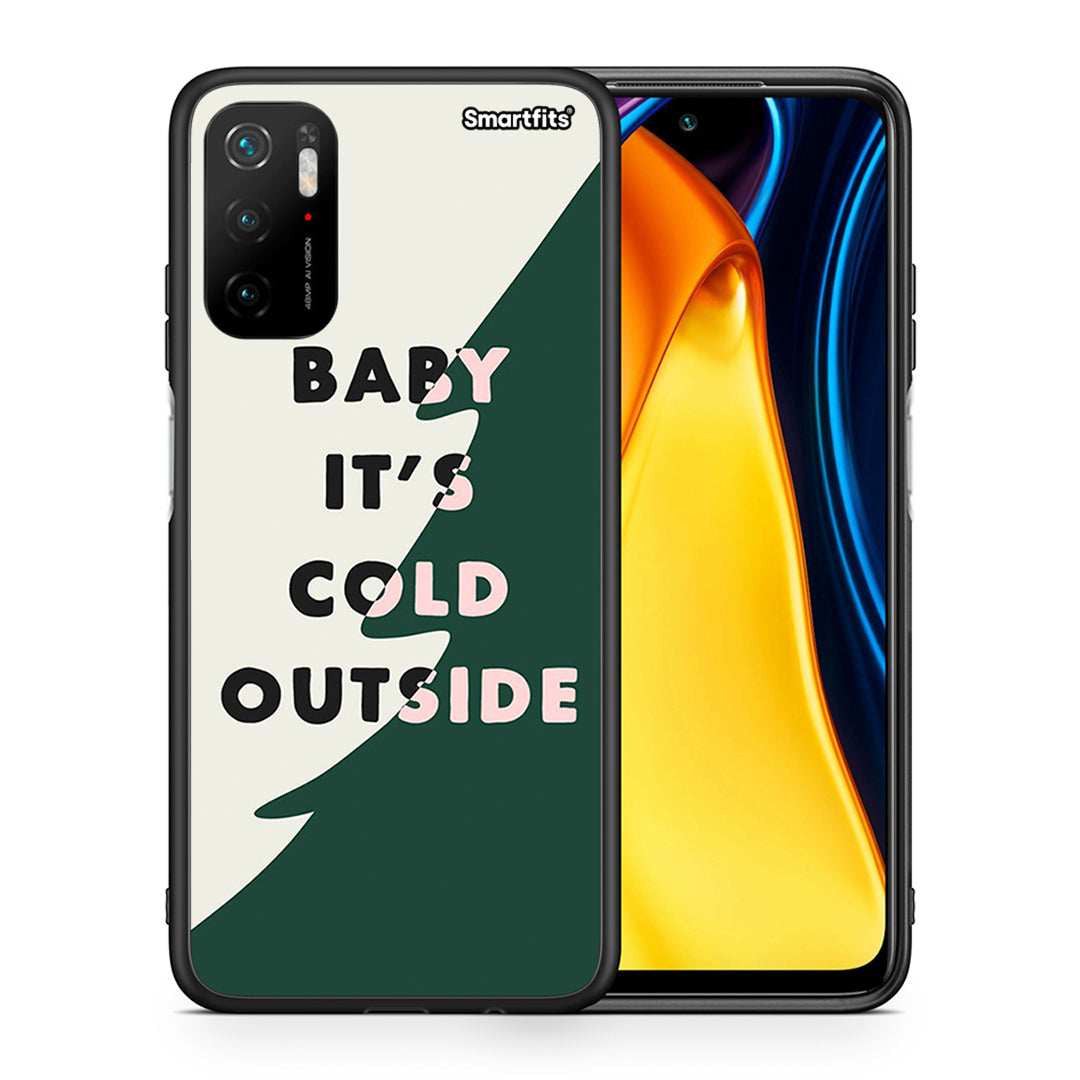 Θήκη Xiaomi Redmi Note 10 5G/Poco M3 Pro Cold Outside από τη Smartfits με σχέδιο στο πίσω μέρος και μαύρο περίβλημα | Xiaomi Redmi Note 10 5G/Poco M3 Pro Cold Outside case with colorful back and black bezels