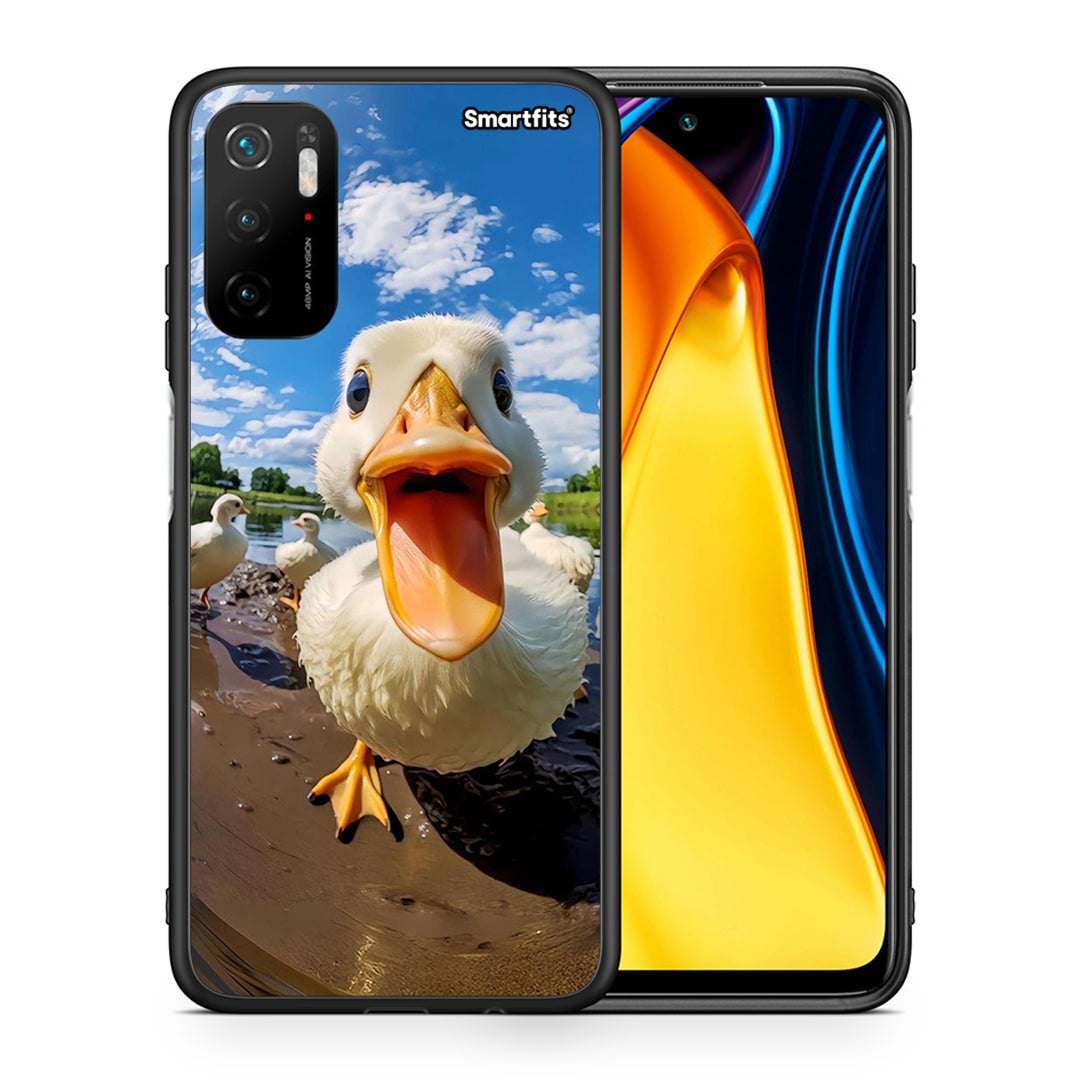 Θήκη Xiaomi Redmi Note 10 5G/Poco M3 Pro Duck Face από τη Smartfits με σχέδιο στο πίσω μέρος και μαύρο περίβλημα | Xiaomi Redmi Note 10 5G/Poco M3 Pro Duck Face case with colorful back and black bezels