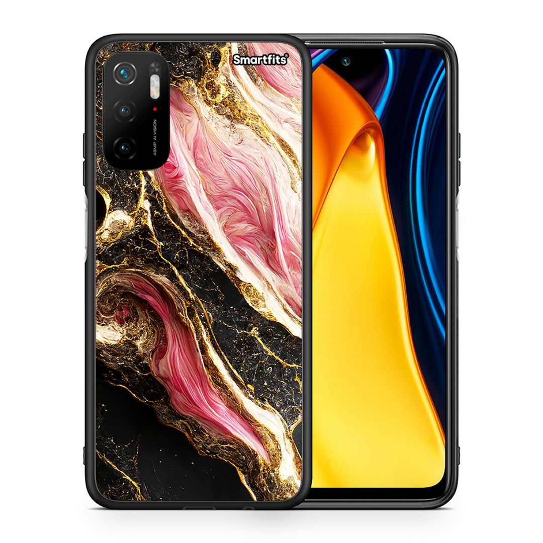 Θήκη Xiaomi Redmi Note 10 5G/Poco M3 Pro Glamorous Pink Marble από τη Smartfits με σχέδιο στο πίσω μέρος και μαύρο περίβλημα | Xiaomi Redmi Note 10 5G/Poco M3 Pro Glamorous Pink Marble case with colorful back and black bezels