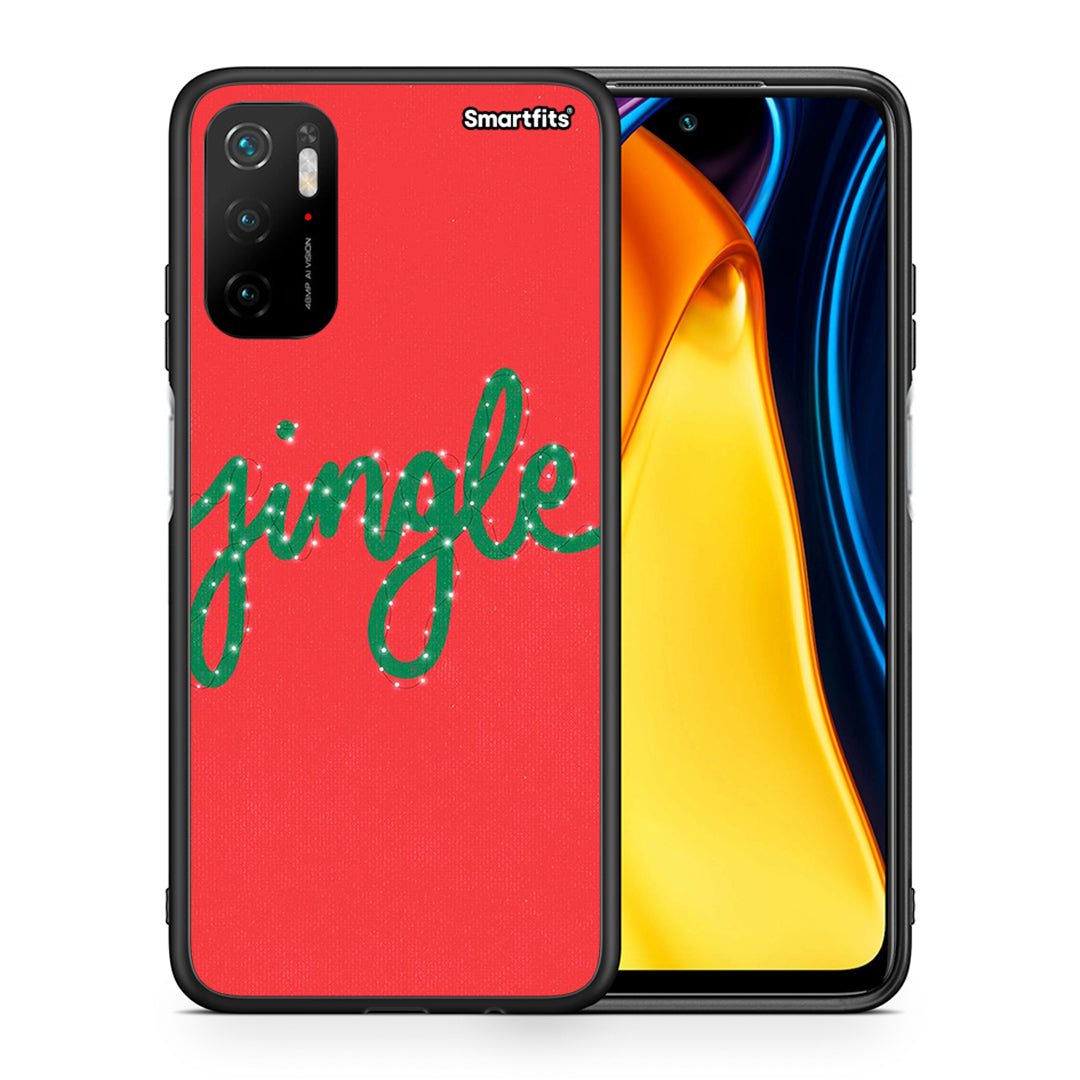 Θήκη Xiaomi Redmi Note 10 5G/Poco M3 Pro Jingle Xmas από τη Smartfits με σχέδιο στο πίσω μέρος και μαύρο περίβλημα | Xiaomi Redmi Note 10 5G/Poco M3 Pro Jingle Xmas case with colorful back and black bezels