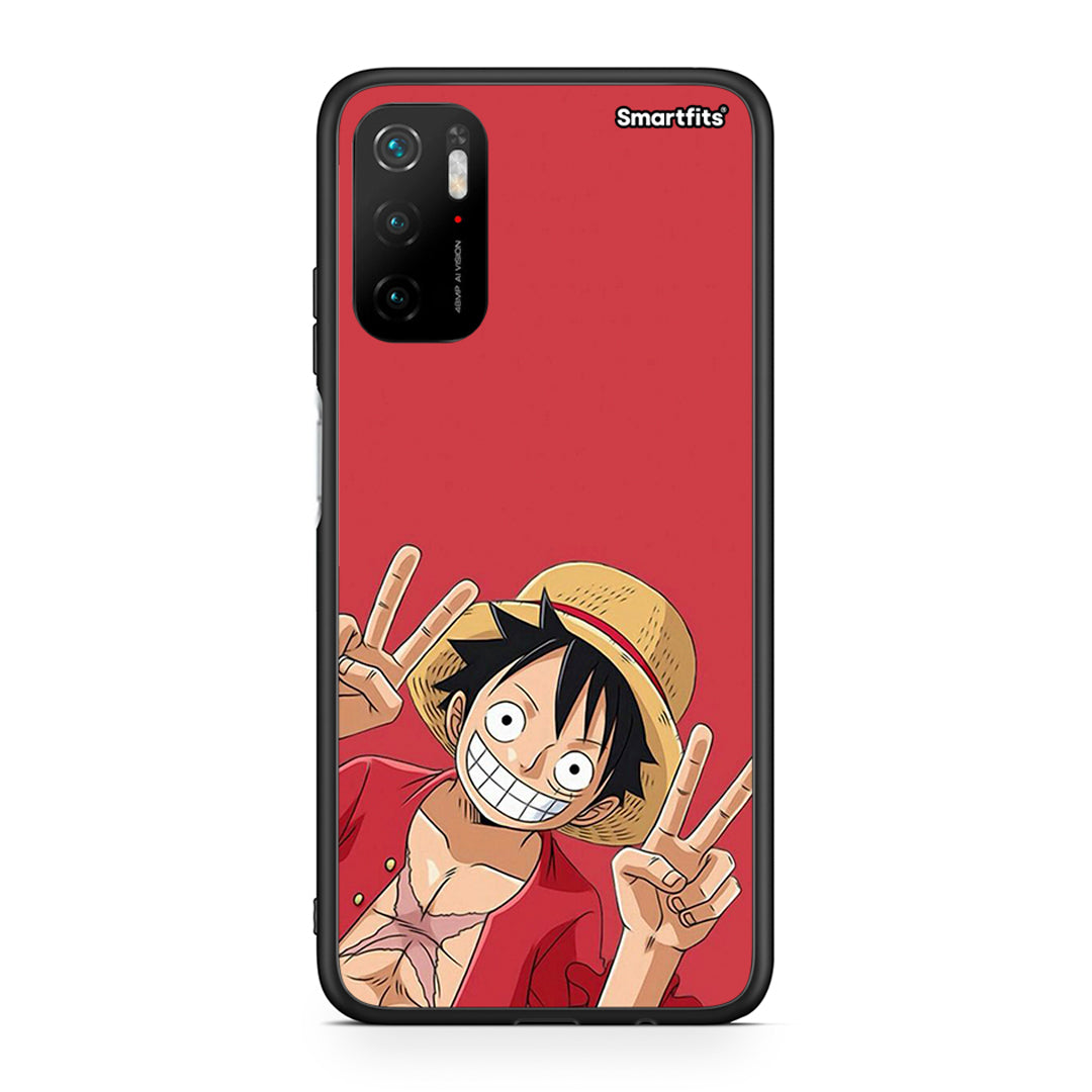 Xiaomi Redmi Note 10 5G Pirate Luffy Θήκη από τη Smartfits με σχέδιο στο πίσω μέρος και μαύρο περίβλημα | Smartphone case with colorful back and black bezels by Smartfits