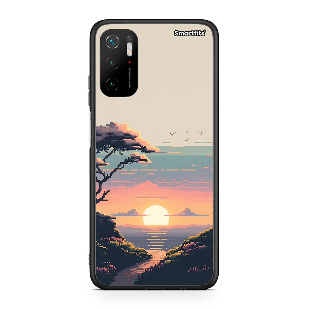 Xiaomi Poco M3 Pro Pixel Sunset Θήκη από τη Smartfits με σχέδιο στο πίσω μέρος και μαύρο περίβλημα | Smartphone case with colorful back and black bezels by Smartfits