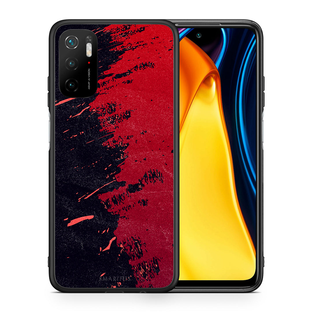 Θήκη Αγίου Βαλεντίνου Xiaomi Redmi Note 10 5G Red Paint από τη Smartfits με σχέδιο στο πίσω μέρος και μαύρο περίβλημα | Xiaomi Redmi Note 10 5G Red Paint case with colorful back and black bezels