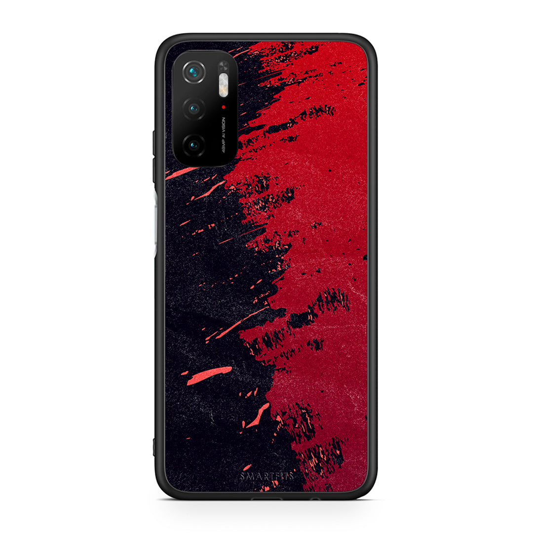 Xiaomi Poco M3 Pro Red Paint Θήκη Αγίου Βαλεντίνου από τη Smartfits με σχέδιο στο πίσω μέρος και μαύρο περίβλημα | Smartphone case with colorful back and black bezels by Smartfits