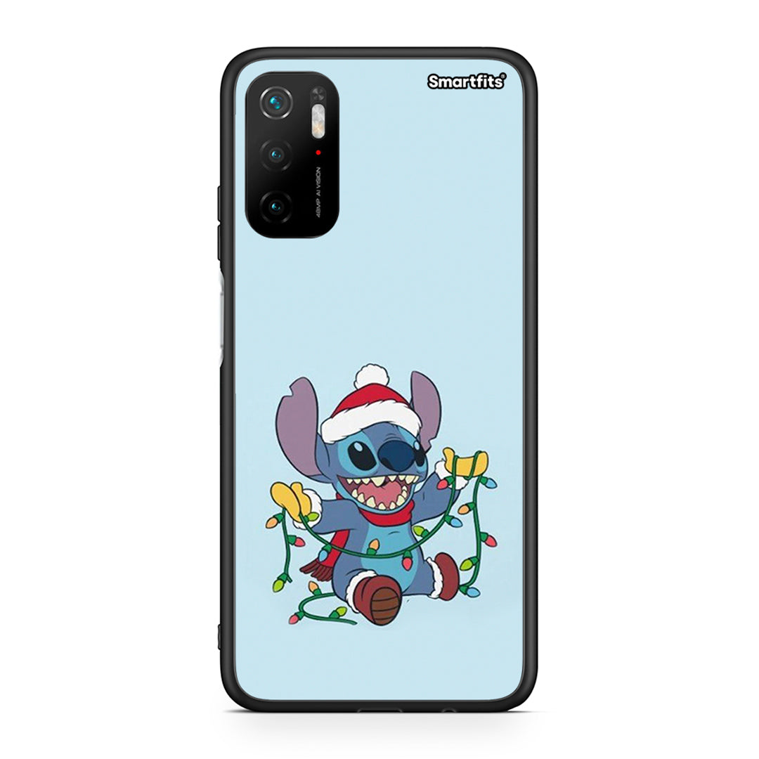 Xiaomi Redmi Note 10 5G/Poco M3 Pro Santa Stich θήκη από τη Smartfits με σχέδιο στο πίσω μέρος και μαύρο περίβλημα | Smartphone case with colorful back and black bezels by Smartfits