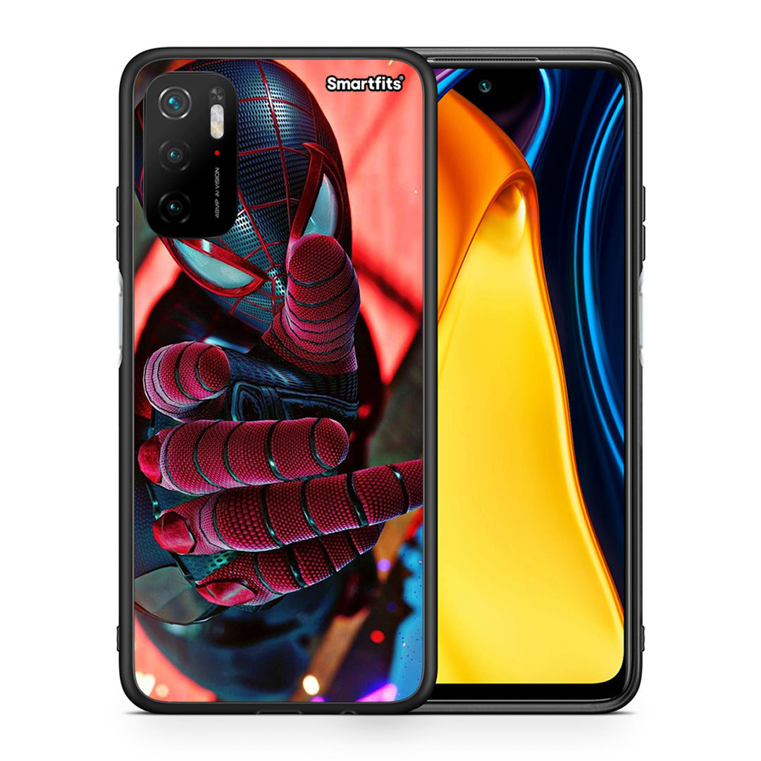 Θήκη Xiaomi Redmi Note 10 5G Spider Hand από τη Smartfits με σχέδιο στο πίσω μέρος και μαύρο περίβλημα | Xiaomi Redmi Note 10 5G Spider Hand case with colorful back and black bezels