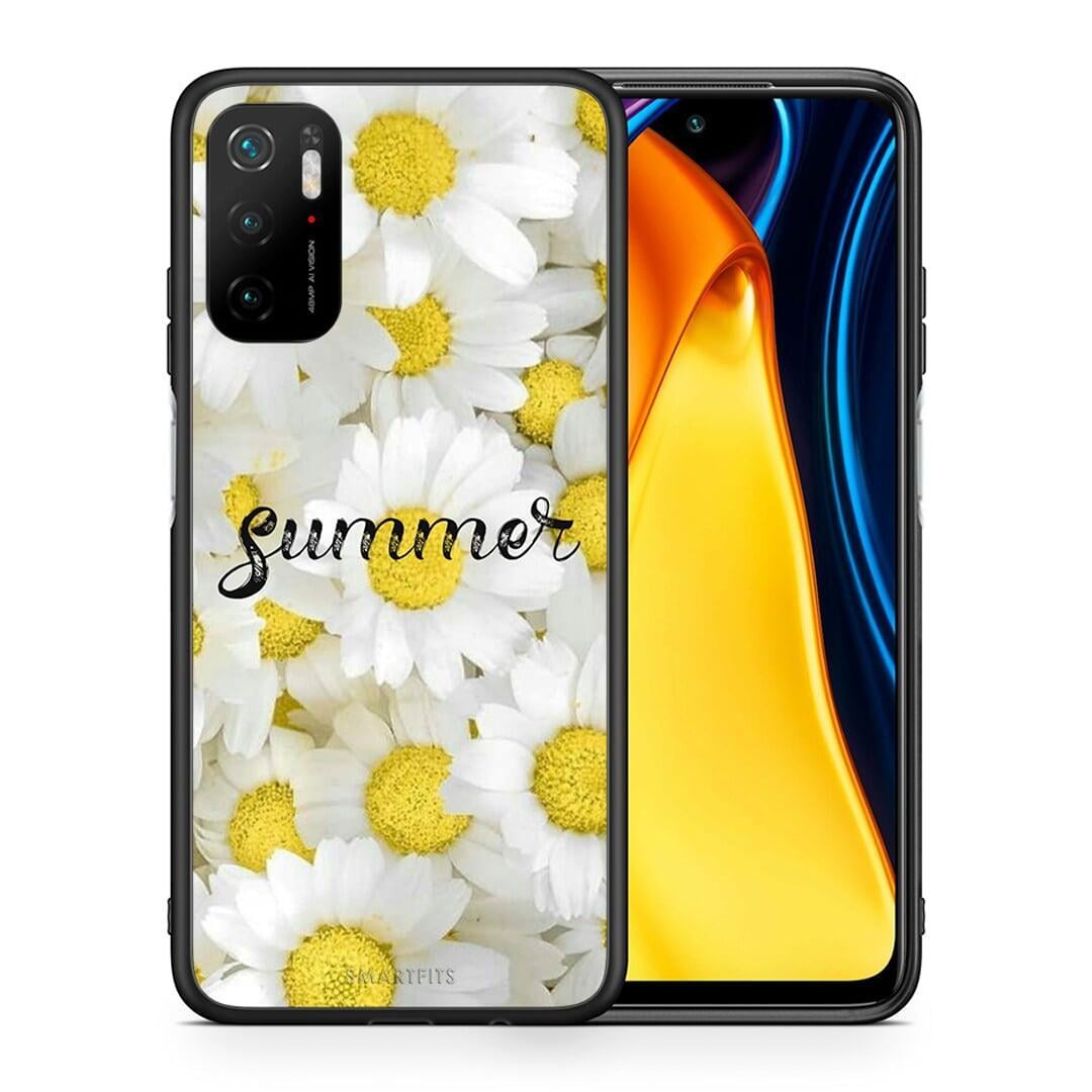 Θήκη Xiaomi Poco M3 Pro Summer Daisies από τη Smartfits με σχέδιο στο πίσω μέρος και μαύρο περίβλημα | Xiaomi Poco M3 Pro Summer Daisies case with colorful back and black bezels